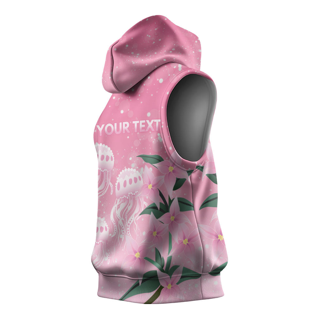 Personalised Pink Boronia of Hope Sleeveless Hoodie Australia’s Fight Against Breast Cancer Support