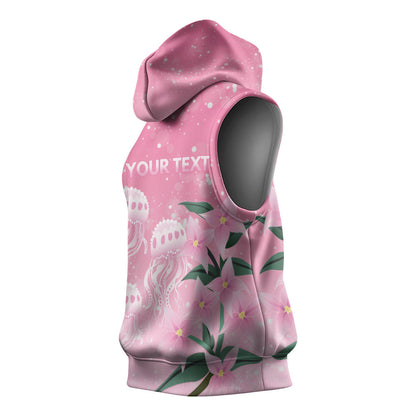 Personalised Pink Boronia of Hope Sleeveless Hoodie Australia’s Fight Against Breast Cancer Support