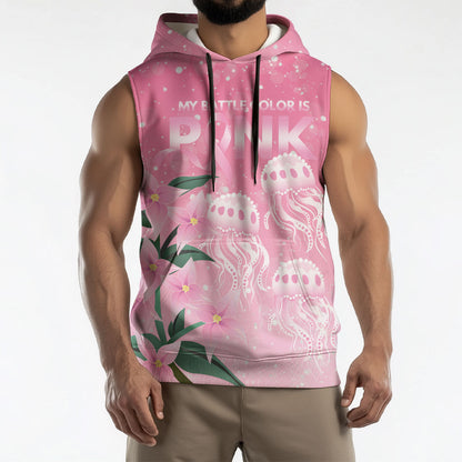 Personalised Pink Boronia of Hope Sleeveless Hoodie Australia’s Fight Against Breast Cancer Support