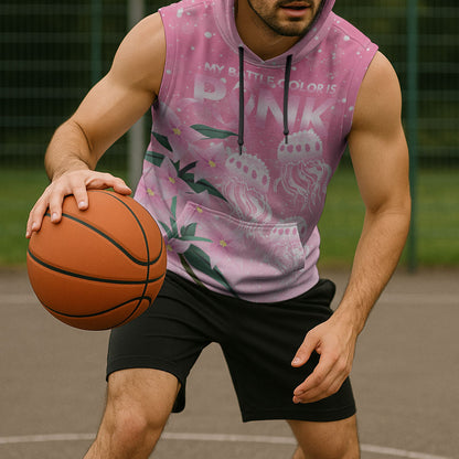 Personalised Pink Boronia of Hope Sleeveless Hoodie Australia’s Fight Against Breast Cancer Support