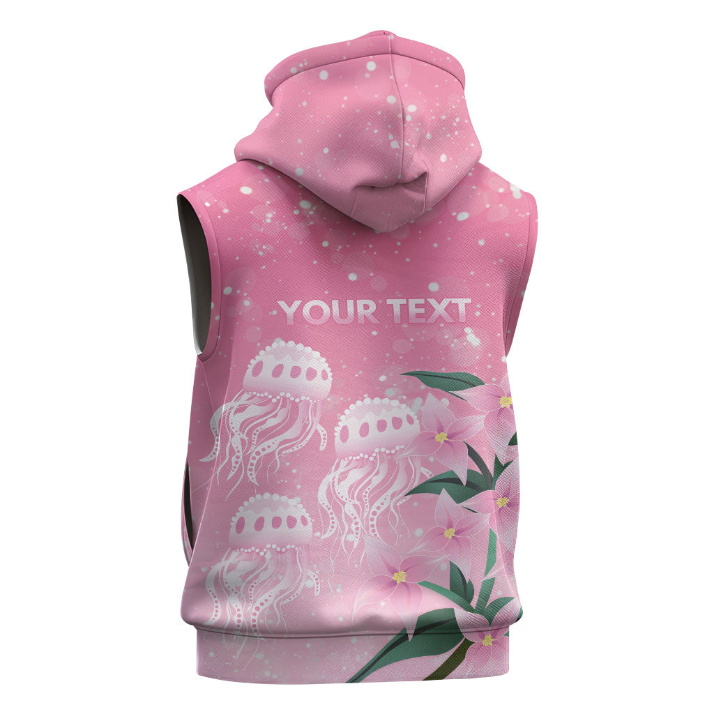 Personalised Pink Boronia of Hope Sleeveless Zip Hoodie Australia’s Fight Against Breast Cancer Support
