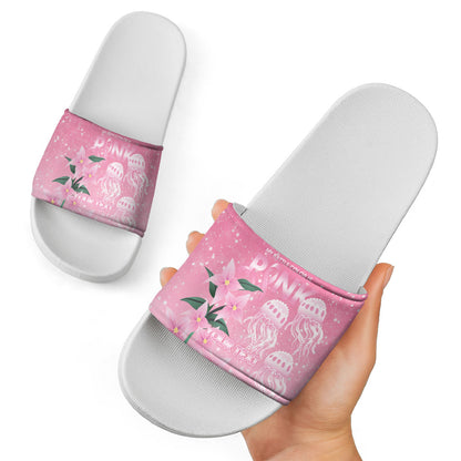 Personalised Pink Boronia of Hope Slide Sandals Australia’s Fight Against Breast Cancer Support
