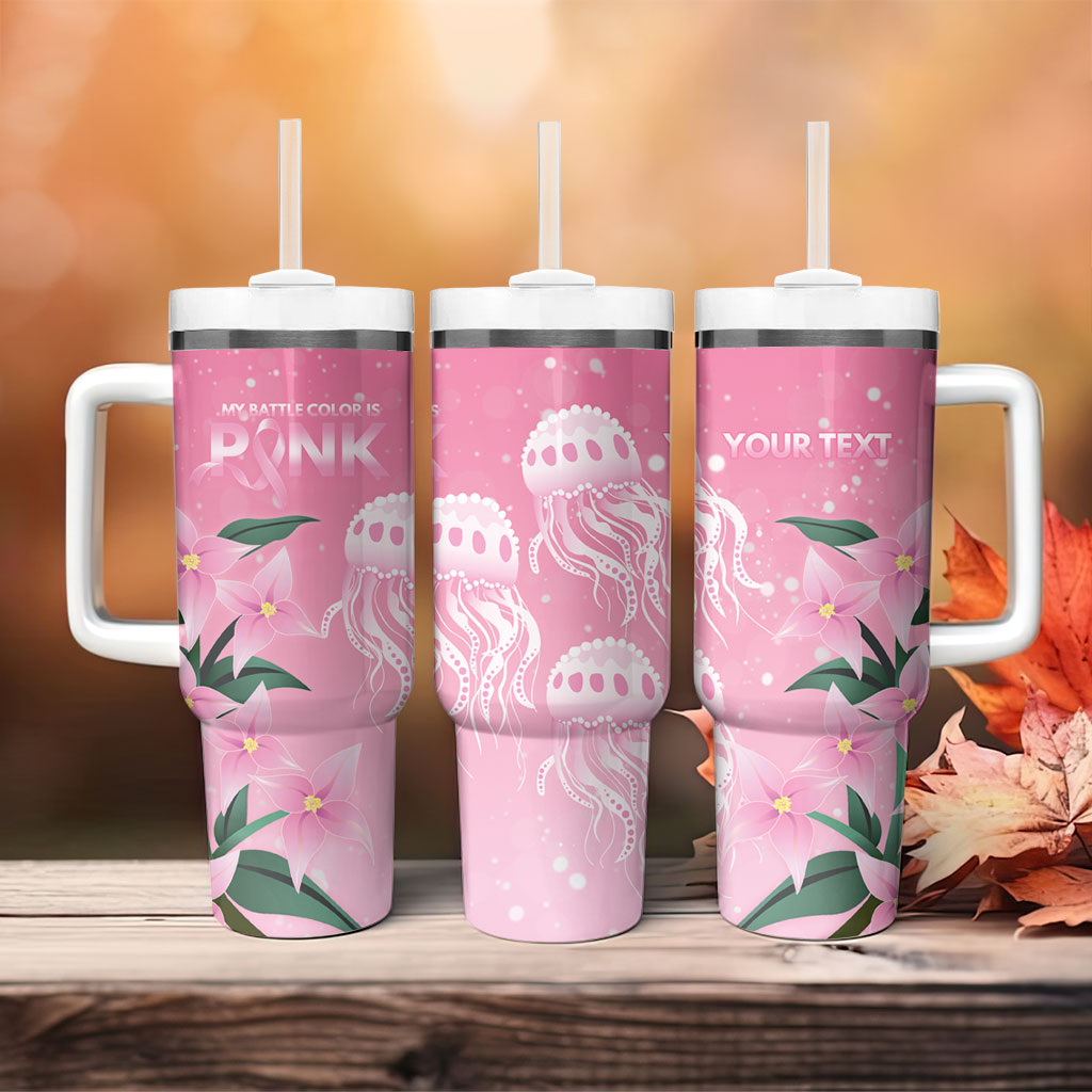Personalised Pink Boronia of Hope Tumbler With Handle Australia’s Fight Against Breast Cancer Support