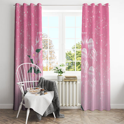 Personalised Pink Boronia of Hope Window Curtain Australia’s Fight Against Breast Cancer Support