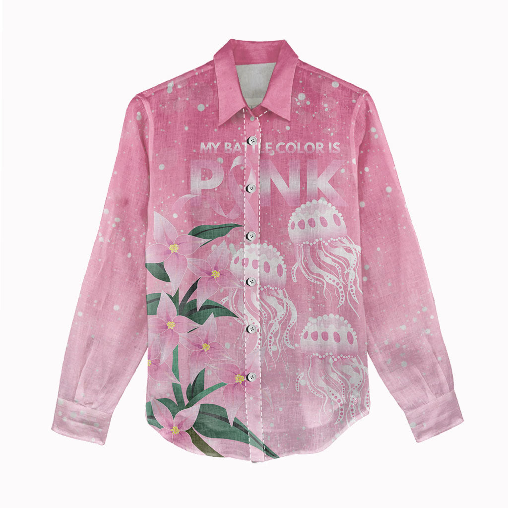 Personalised Pink Boronia of Hope Women Casual Shirt Australia’s Fight Against Breast Cancer Support