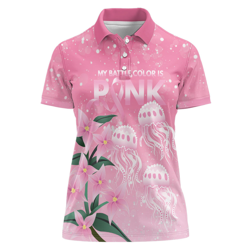 Personalised Pink Boronia of Hope Women Polo Shirt Australia’s Fight Against Breast Cancer Support