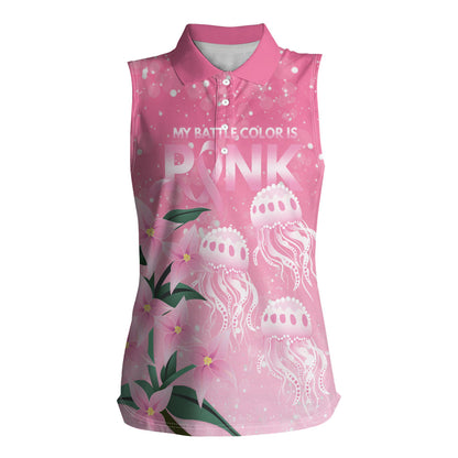 Personalised Pink Boronia of Hope Women Sleeveless Polo Shirt Australia’s Fight Against Breast Cancer Support