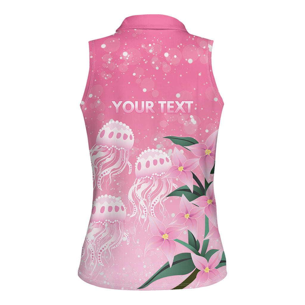 Personalised Pink Boronia of Hope Women Sleeveless Polo Shirt Australia’s Fight Against Breast Cancer Support