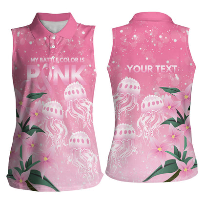 Personalised Pink Boronia of Hope Women Sleeveless Polo Shirt Australia’s Fight Against Breast Cancer Support