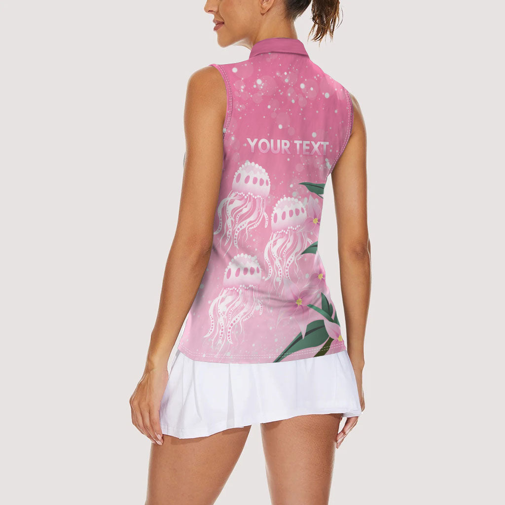 Personalised Pink Boronia of Hope Women Sleeveless Polo Shirt Australia’s Fight Against Breast Cancer Support