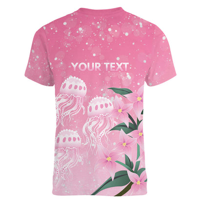 Personalised Pink Boronia of Hope Women V-Neck T-Shirt Australia’s Fight Against Breast Cancer Support