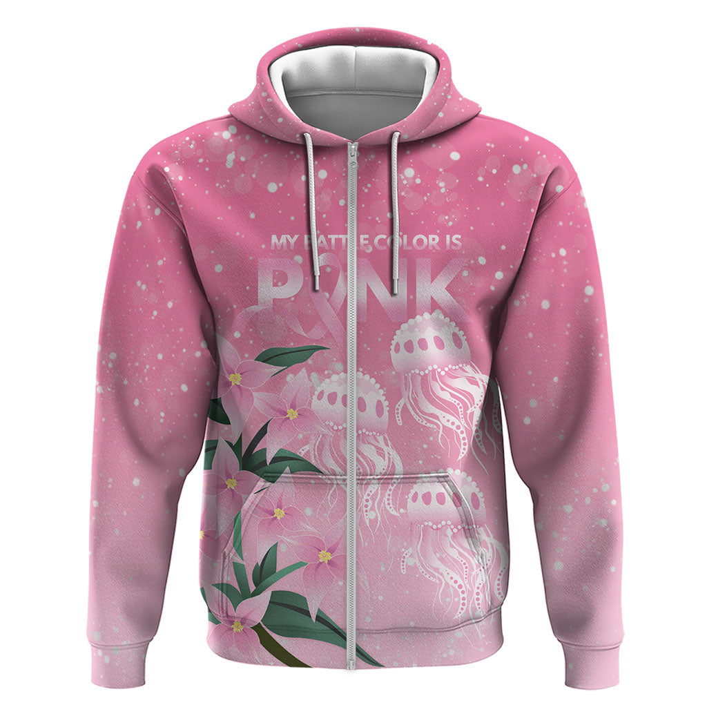 Personalised Pink Boronia of Hope Zip Hoodie Australia’s Fight Against Breast Cancer Support
