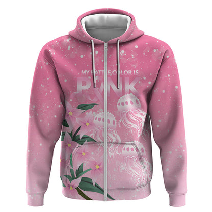 Personalised Pink Boronia of Hope Zip Hoodie Australia’s Fight Against Breast Cancer Support