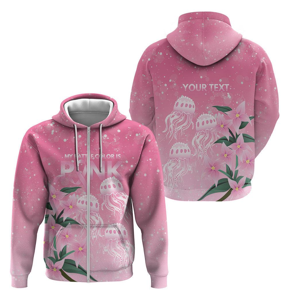 Personalised Pink Boronia of Hope Zip Hoodie Australia’s Fight Against Breast Cancer Support