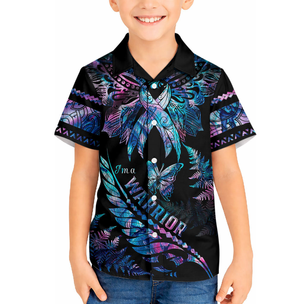 Polynesia Ribbon Butterflies Hawaiian Shirt Silver Fern Breast Cancer Support With Papua Shell Pattern