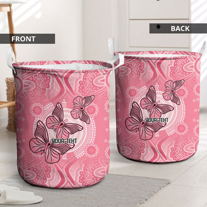 Personalized Pink Butterfly Spirit Laundry Basket Australia’s Breast Cancer Support
