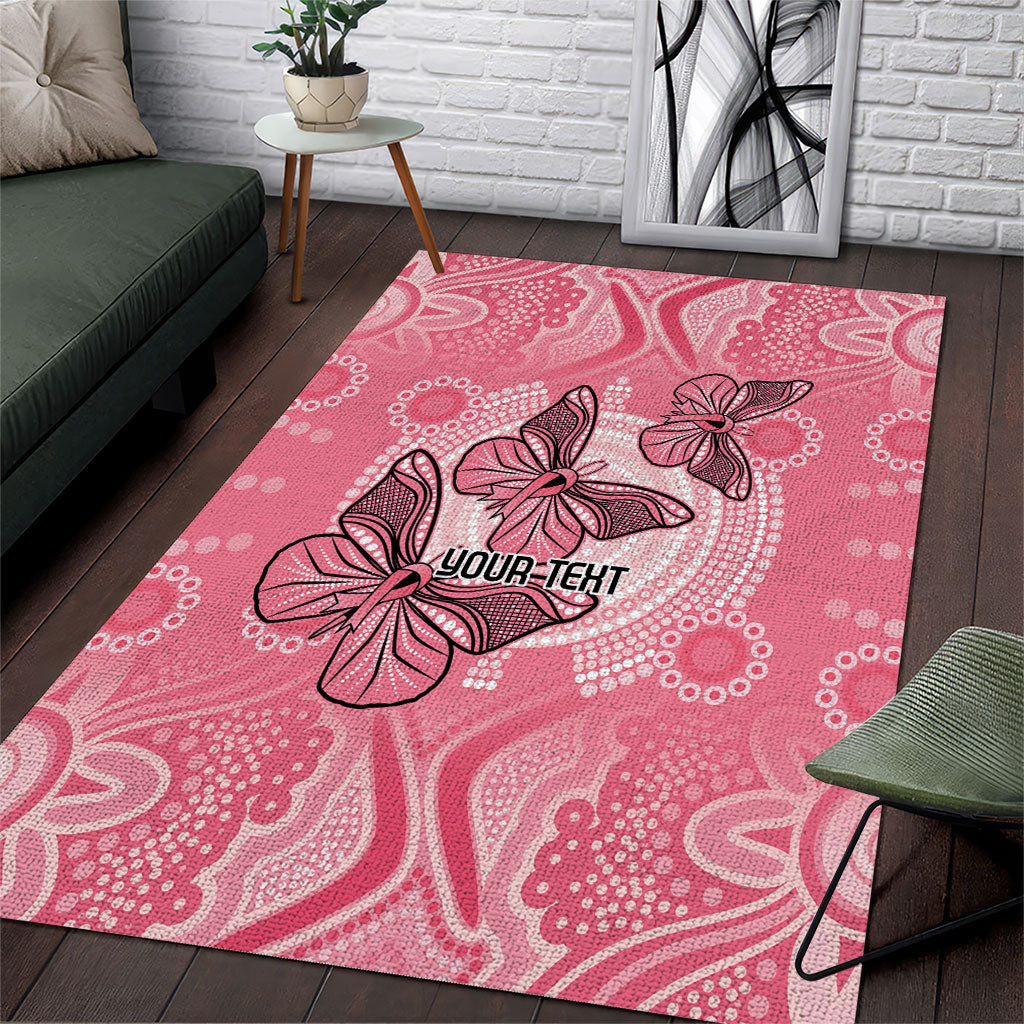 Personalized Pink Butterfly Spirit Area Rug Australia’s Breast Cancer Support