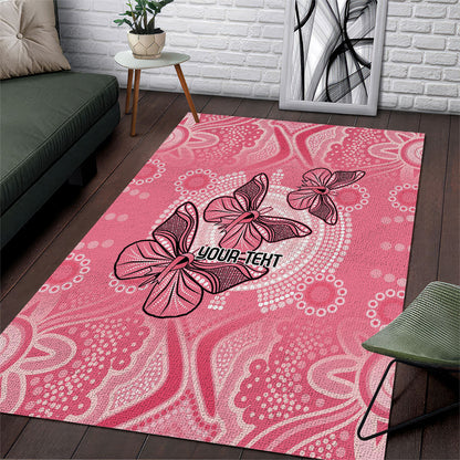 Personalized Pink Butterfly Spirit Area Rug Australia’s Breast Cancer Support