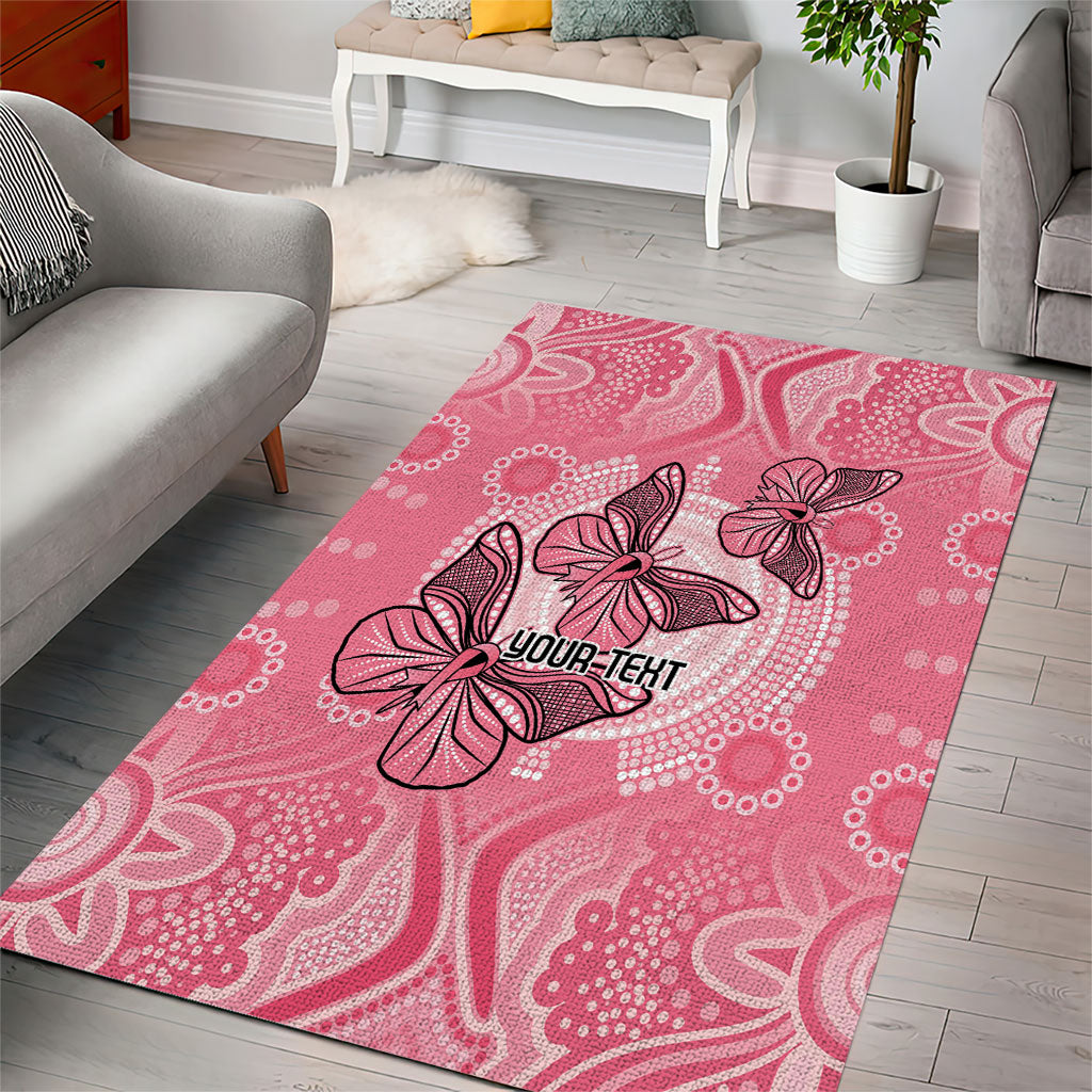 Personalized Pink Butterfly Spirit Area Rug Australia’s Breast Cancer Support