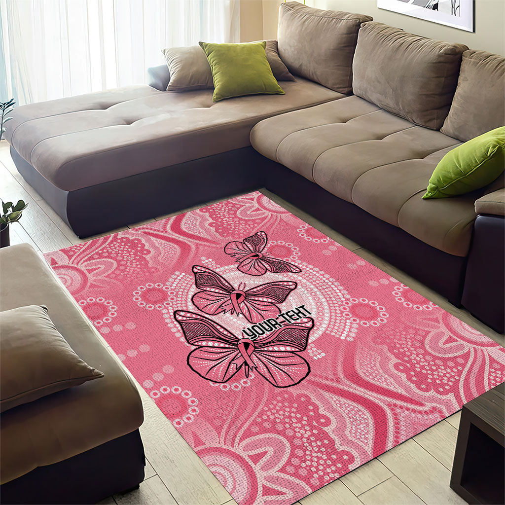 Personalized Pink Butterfly Spirit Area Rug Australia’s Breast Cancer Support
