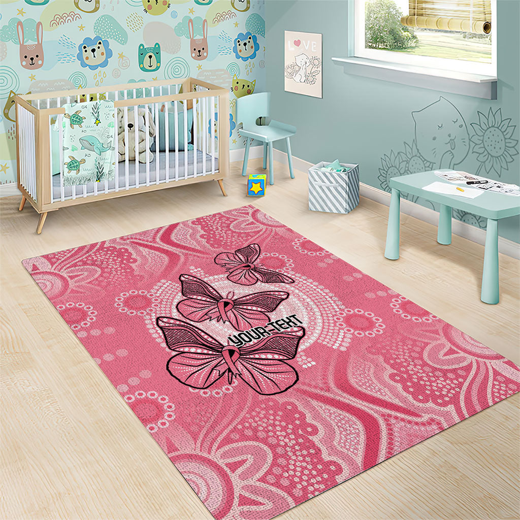 Personalized Pink Butterfly Spirit Area Rug Australia’s Breast Cancer Support