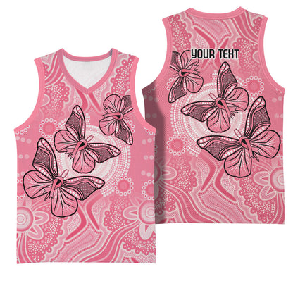 Personalized Pink Butterfly Spirit Basketball Jersey Australia’s Breast Cancer Support