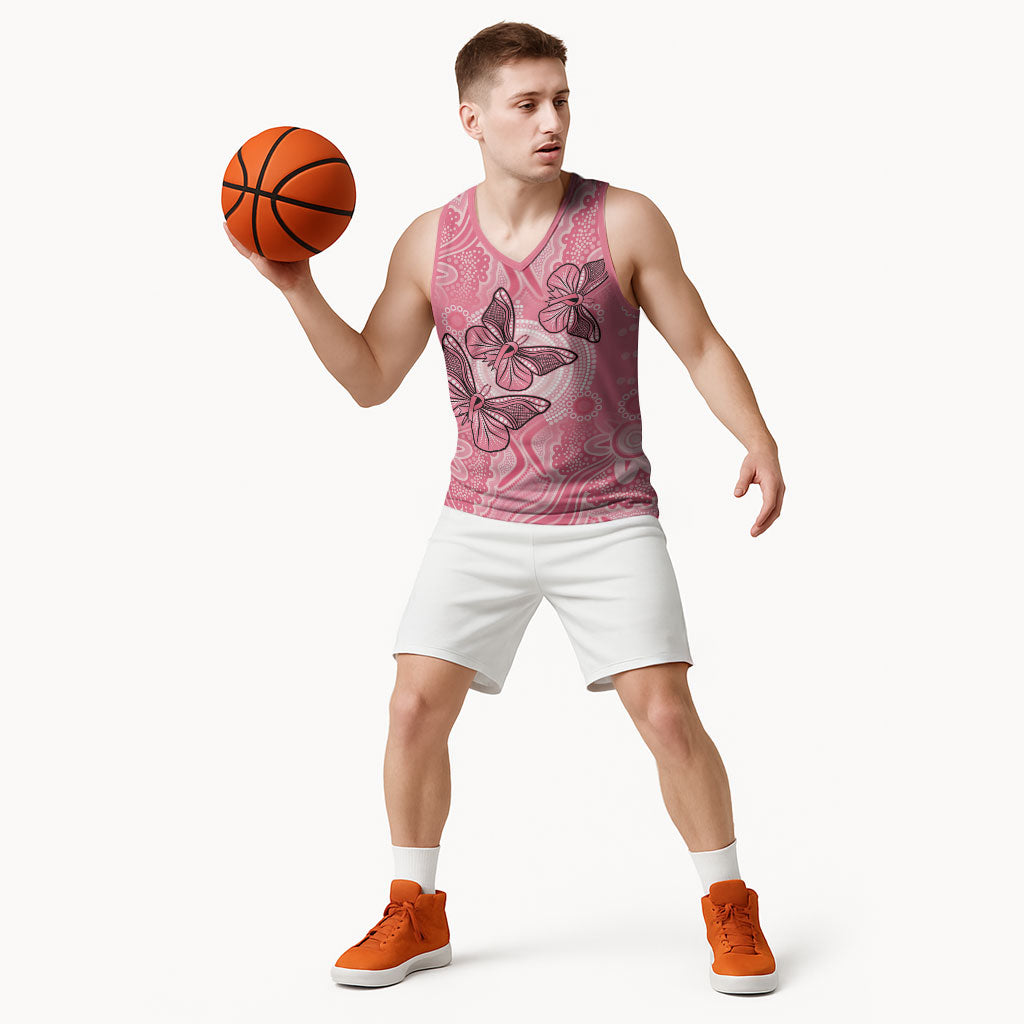 Personalized Pink Butterfly Spirit Basketball Jersey Australia’s Breast Cancer Support