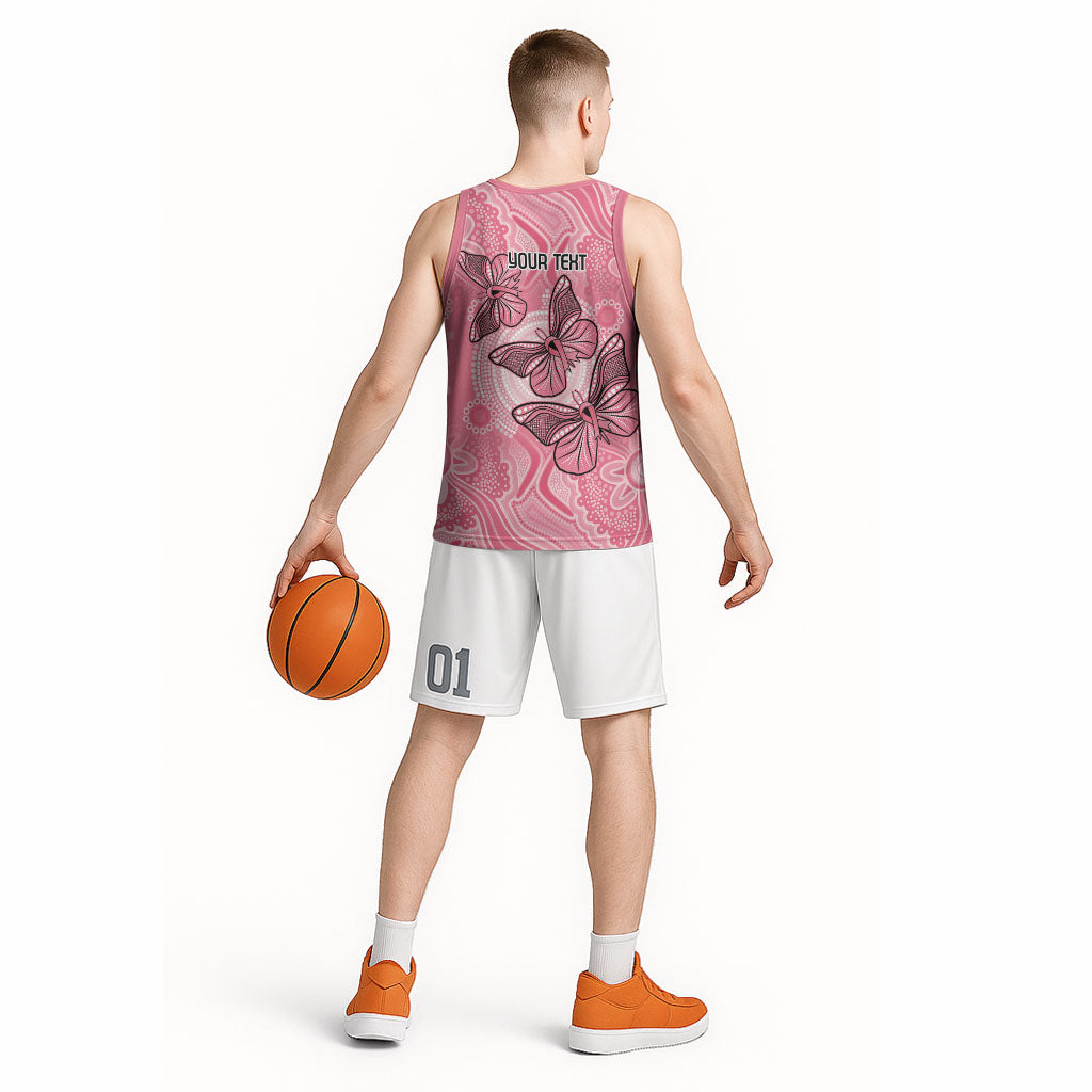Personalized Pink Butterfly Spirit Basketball Jersey Australia’s Breast Cancer Support