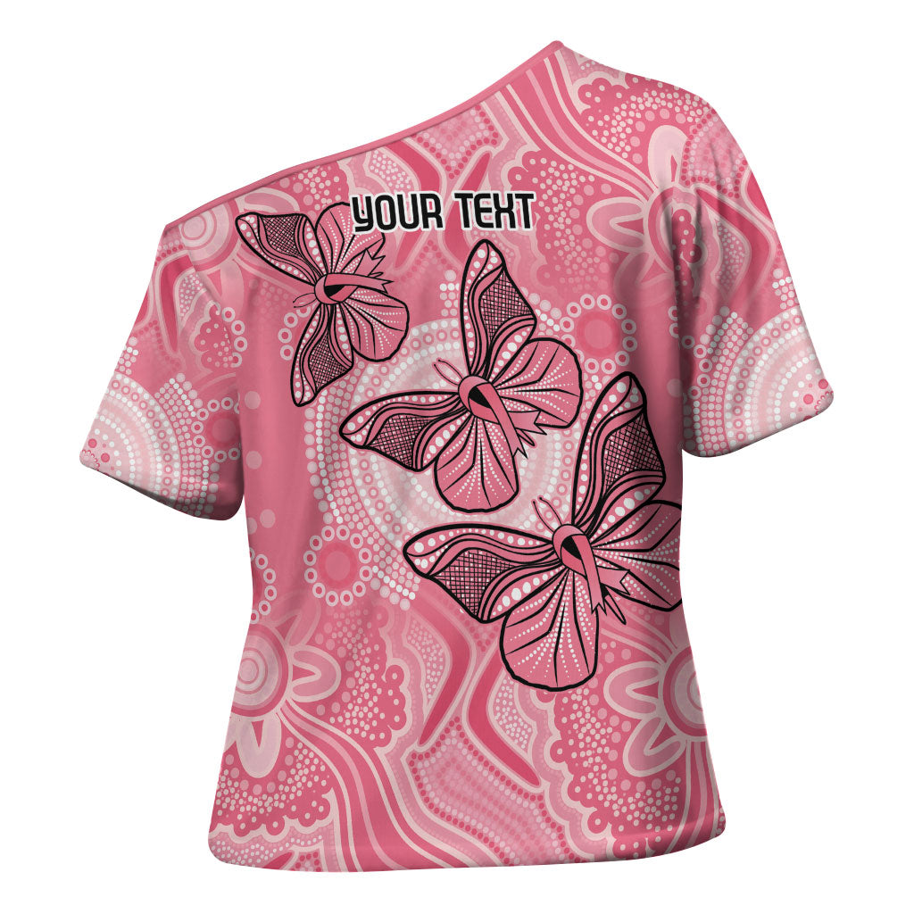 Personalized Pink Butterfly Spirit Cross Shoulder Shirt Australia’s Breast Cancer Support