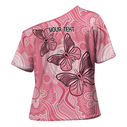 Personalized Pink Butterfly Spirit Cross Shoulder Shirt Australia’s Breast Cancer Support