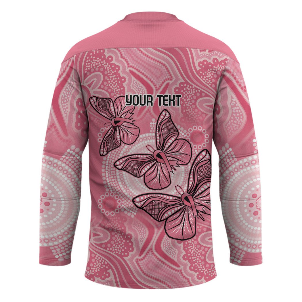 Personalized Pink Butterfly Spirit Hockey Jersey Australia’s Breast Cancer Support