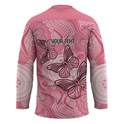 Personalized Pink Butterfly Spirit Hockey Jersey Australia’s Breast Cancer Support