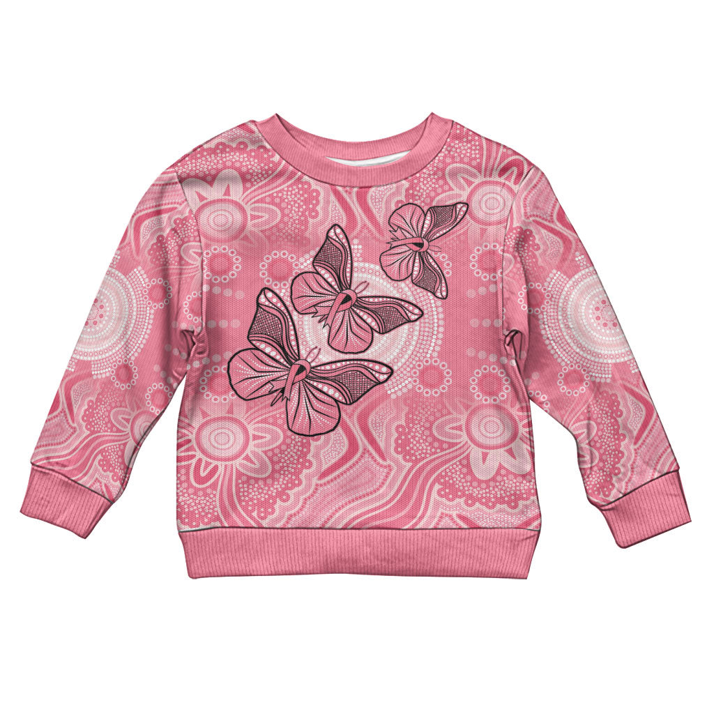 Personalized Pink Butterfly Spirit Kid Ugly Christmas Sweater Australia’s Breast Cancer Support