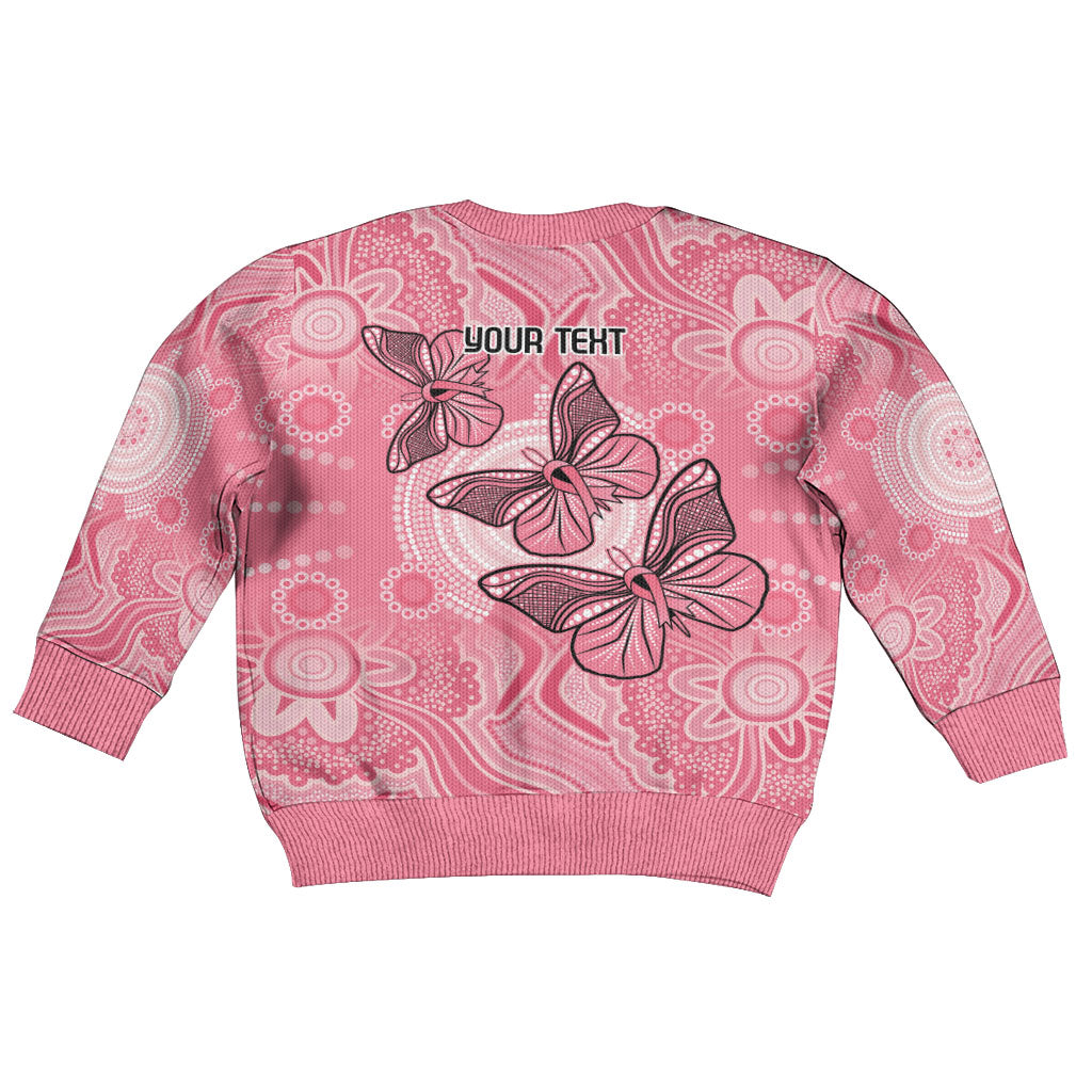 Personalized Pink Butterfly Spirit Kid Ugly Christmas Sweater Australia’s Breast Cancer Support