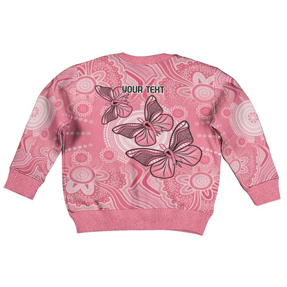 Personalized Pink Butterfly Spirit Kid Ugly Christmas Sweater Australia’s Breast Cancer Support