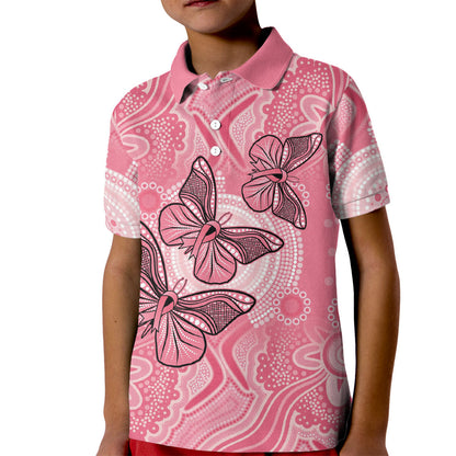 Personalized Pink Butterfly Spirit Kid Polo Shirt Australia’s Breast Cancer Support