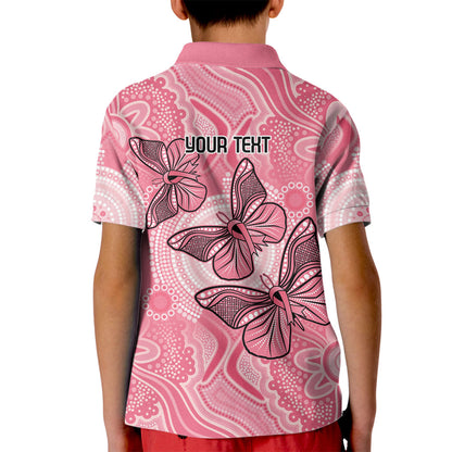 Personalized Pink Butterfly Spirit Kid Polo Shirt Australia’s Breast Cancer Support