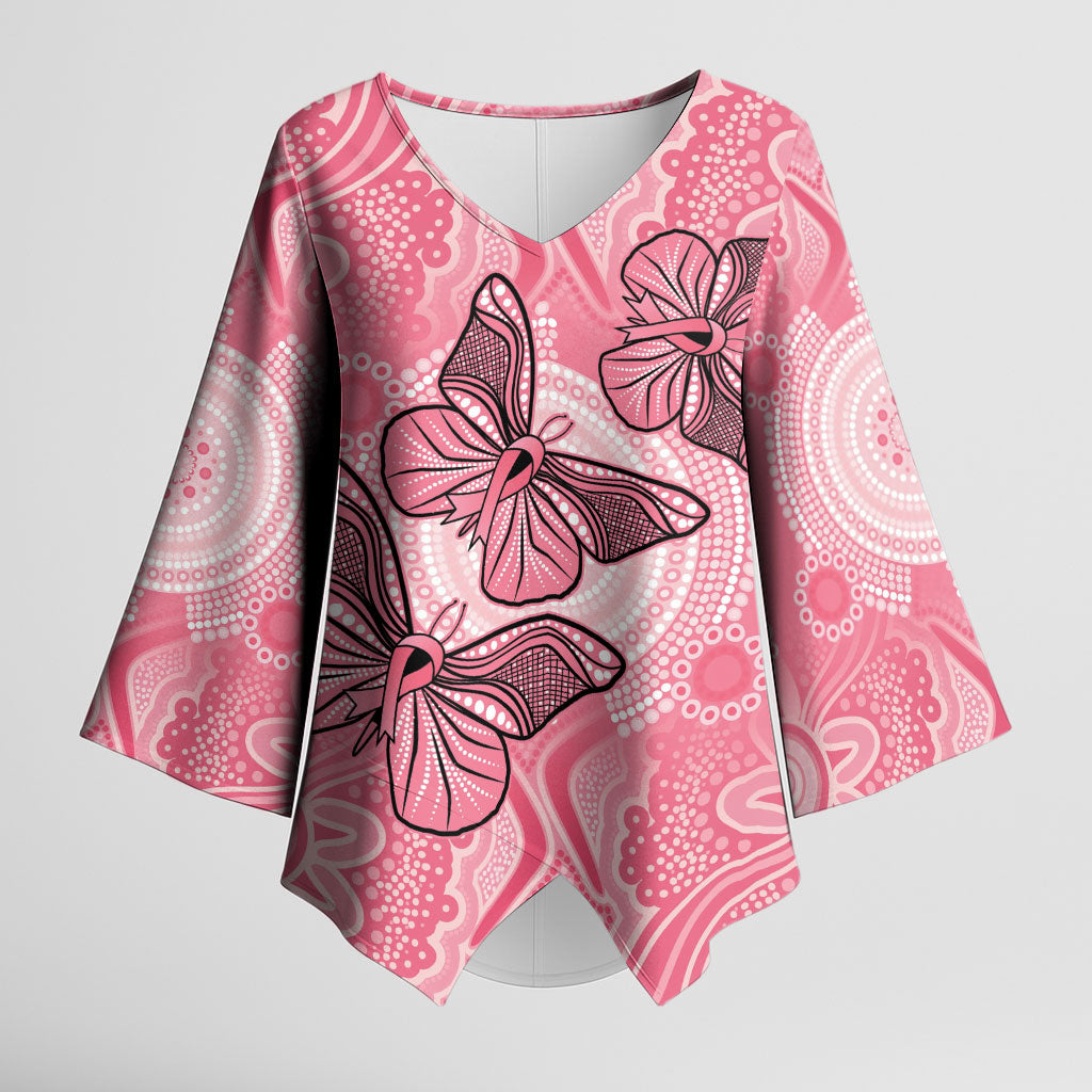 Personalized Pink Butterfly Spirit Kimono Sleeve Blouse Australia’s Breast Cancer Support