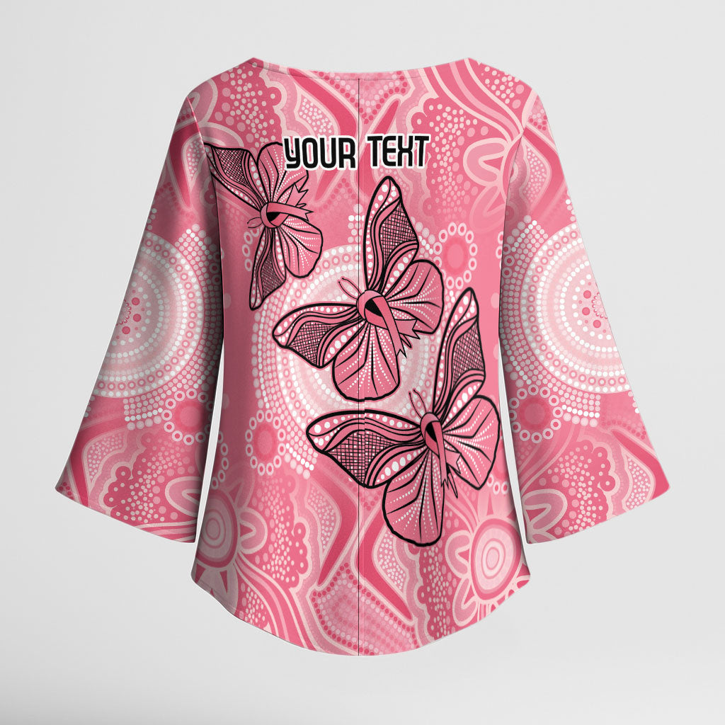 Personalized Pink Butterfly Spirit Kimono Sleeve Blouse Australia’s Breast Cancer Support