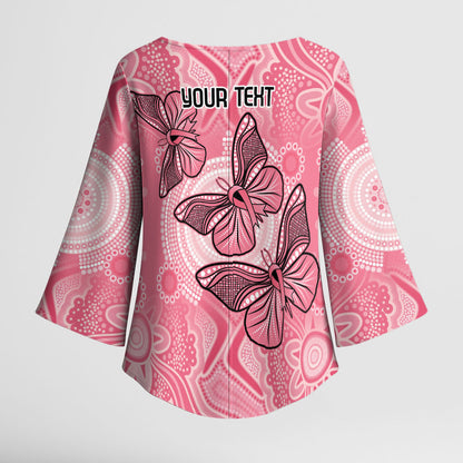 Personalized Pink Butterfly Spirit Kimono Sleeve Blouse Australia’s Breast Cancer Support