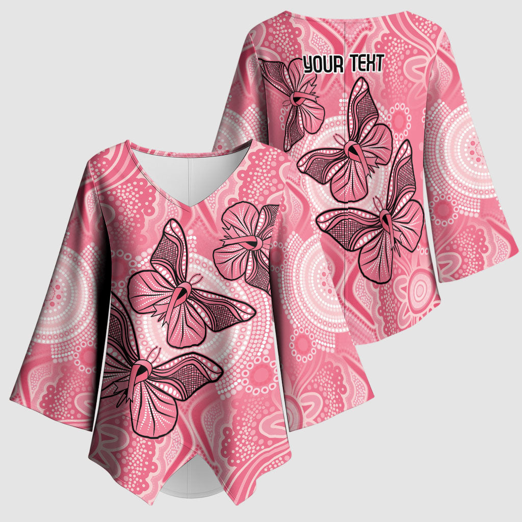 Personalized Pink Butterfly Spirit Kimono Sleeve Blouse Australia’s Breast Cancer Support