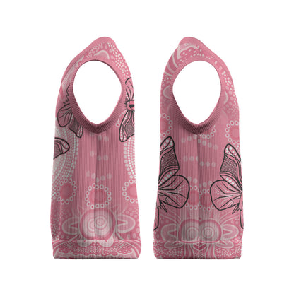 Personalized Pink Butterfly Spirit Christmas Knitted V-Neck Vest Australia’s Breast Cancer Support