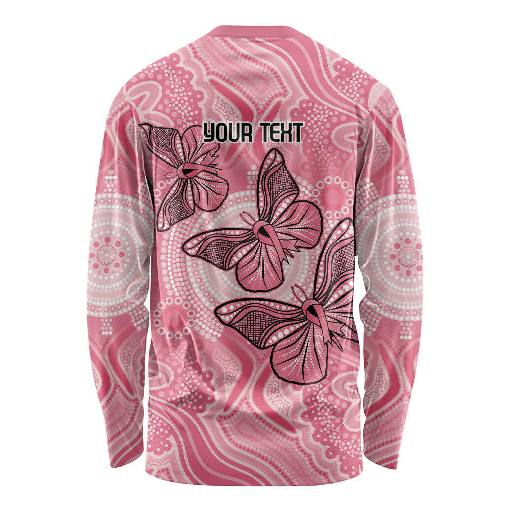 Personalized Pink Butterfly Spirit Long Sleeve Shirt Australia’s Breast Cancer Support