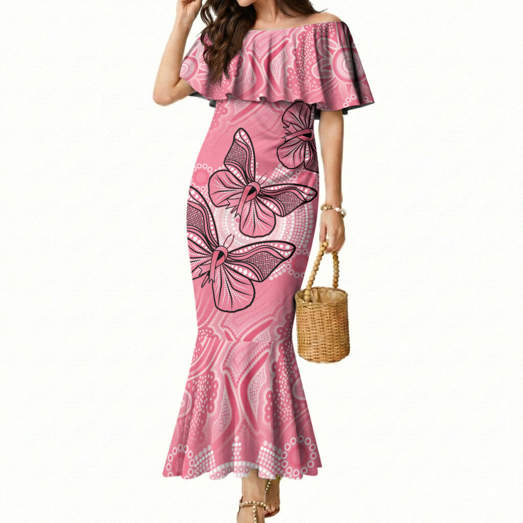 Personalized Pink Butterfly Spirit Mermaid Dress Australia’s Breast Cancer Support