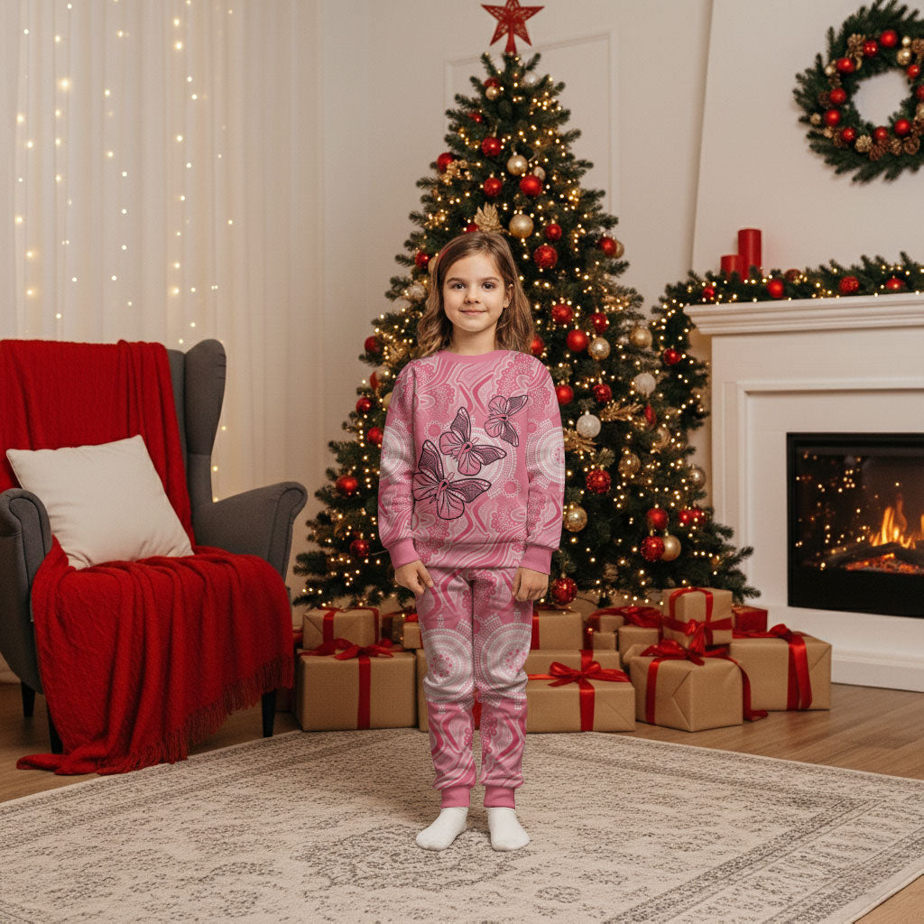 Personalized Pink Butterfly Spirit Christmas Pajama Set Australia’s Breast Cancer Support