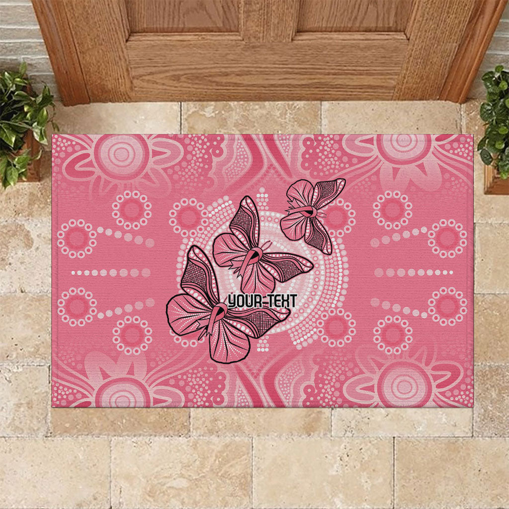 Personalized Pink Butterfly Spirit Rubber Doormat Australia’s Breast Cancer Support