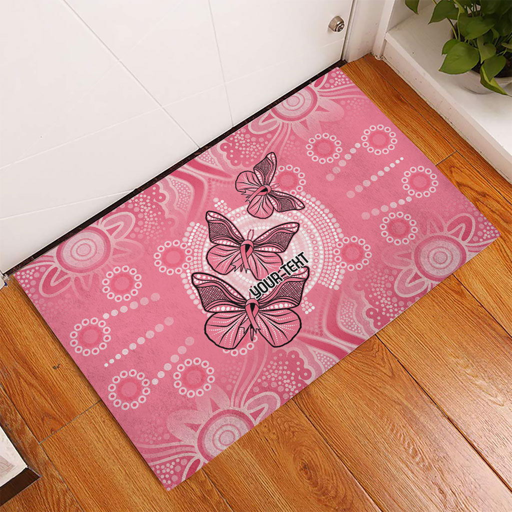 Personalized Pink Butterfly Spirit Rubber Doormat Australia’s Breast Cancer Support