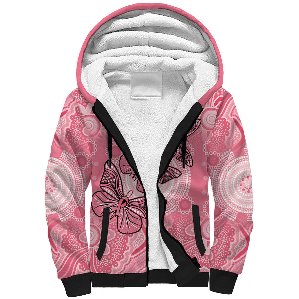 Personalized Pink Butterfly Spirit Sherpa Hoodie Australia’s Breast Cancer Support