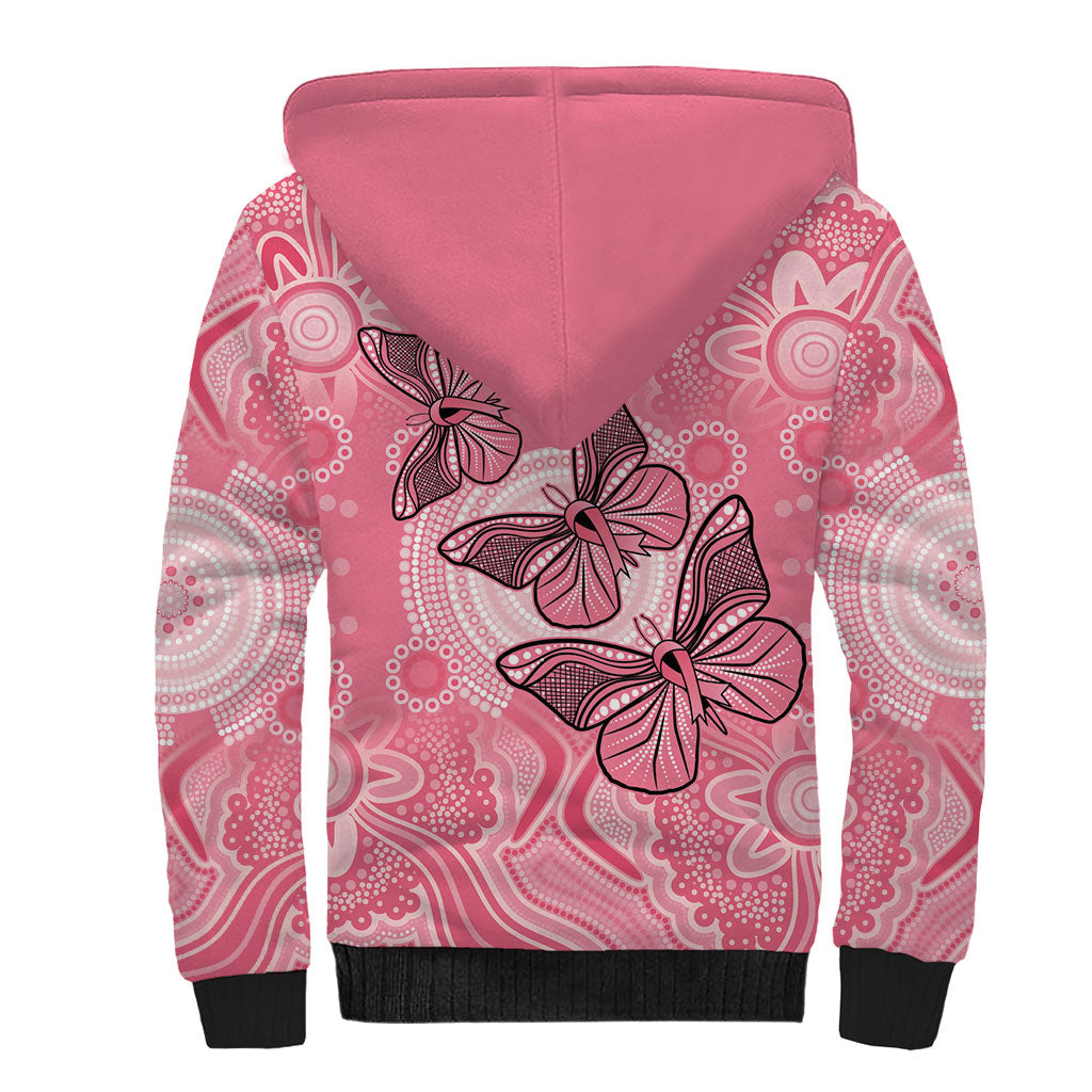 Personalized Pink Butterfly Spirit Sherpa Hoodie Australia’s Breast Cancer Support
