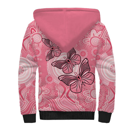 Personalized Pink Butterfly Spirit Sherpa Hoodie Australia’s Breast Cancer Support